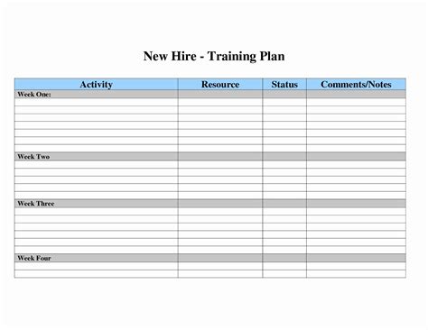 Free Training Plan Template