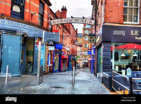 Kings Walk Nottingham city centre shopping area street shops stores streets UK GB England Stock ...