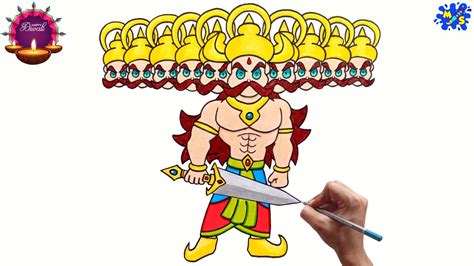 Ravan Drawing || How to Draw Ravan Easy Step by Step - YouTube