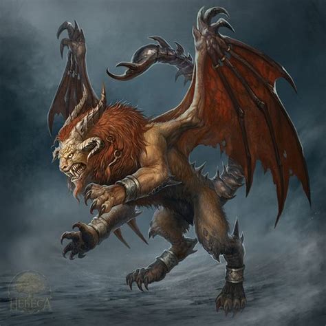 "Manticore" by Gellihana-art at DeviantART Mythical Creatures Art, Mythological Creatures, Weird ...