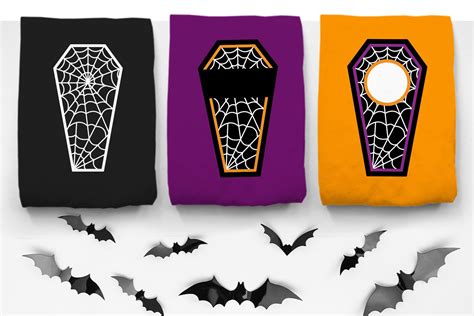 Halloween Cobweb Coffin SVG File Trio Graphic by RisaRocksIt · Creative Fabrica