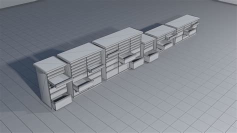 Laboratory shelves and desks 3D model | CGTrader