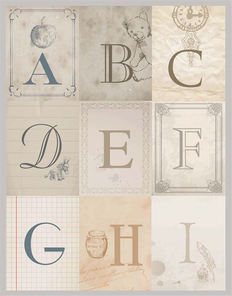 Free Printable Vintage Alphabet Letters - Printable Word Searches