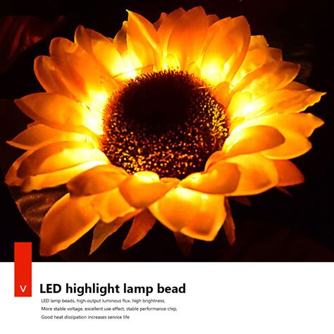 LED Sunflower Lawn Lamp Easy Installation Solar Landscape Lighting for Courtyard | eBay