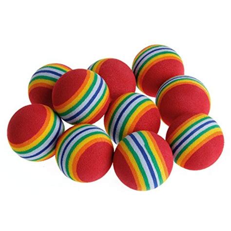 10Pcs Colorful Pet Rainbow Foam Fetch Balls Training Interactive Dog Funny Toy By HittecH ...