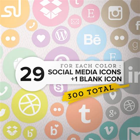 HUGE Pastel Social Media Icons Set 300x3 png files Pastel | Etsy