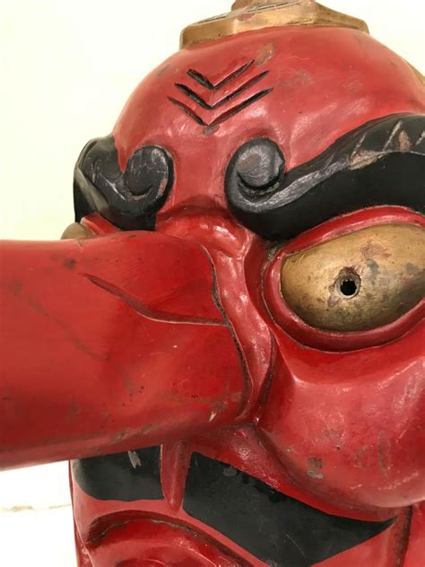 Sold Price: Hand-Painted Wooden Japanese Tengu Goblin Mask - March 6, 0118 10:00 AM PST