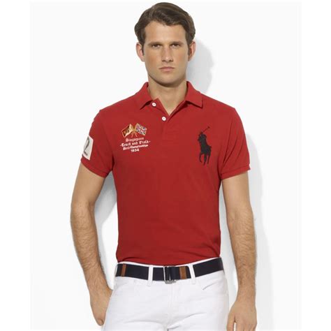 Ralph lauren Polo Singapore Country Mesh Polo in Red for Men | Lyst