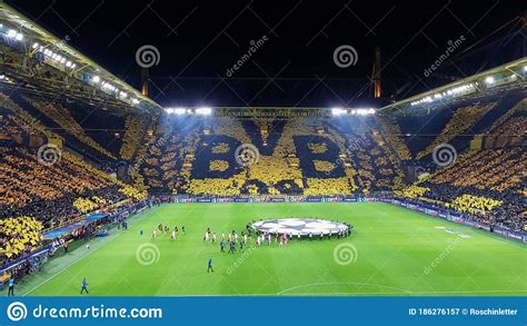 Germany, Dortmund - February 18, 2020. Borussia Fans Celebrate Their Teams Victory during a ...