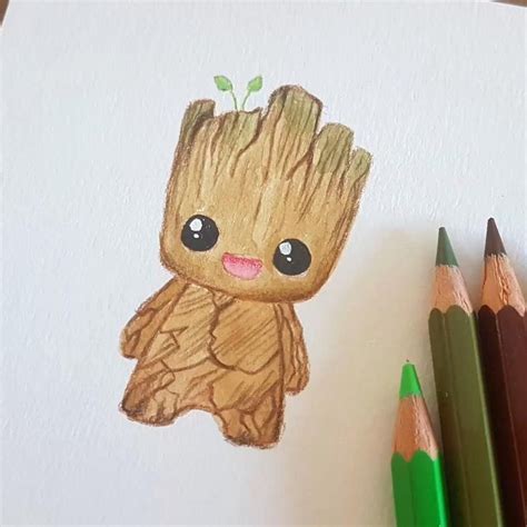 How to draw Groot by @arttherapy.maru [Video] | Easy cartoon drawings ...