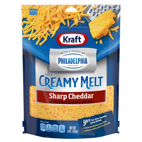 Save on Kraft Cheddar Cheese Sharp Shredded with Cream Cheese Order ...