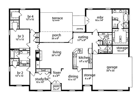 floor plan 5 bedrooms single story | Five Bedroom Tudor | dream home | Pinterest | Bedrooms ...