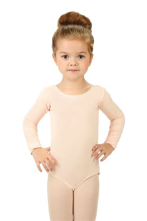 Elowel Kids Girls' Basic Long Sleeve Leotard (Size 2-14 Years) Multipl