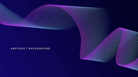 Premium Vector | Dark blue abstract background with glowing wave lines ...