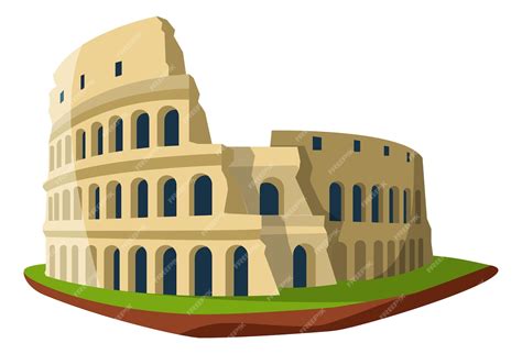 Premium Vector | Ancient Rome landmark Italian culture symbol Colosseum icon isolated on white ...