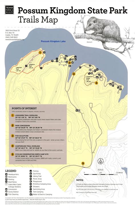 Possum Kingdom State Park Trails Map - The Portal to Texas History