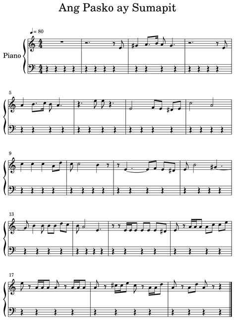 Ang Pasko ay Sumapit - Sheet music for Piano