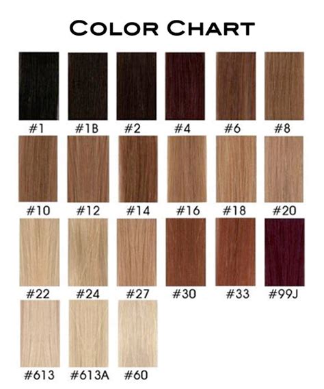 Human Hair Wig Hair Color Chart