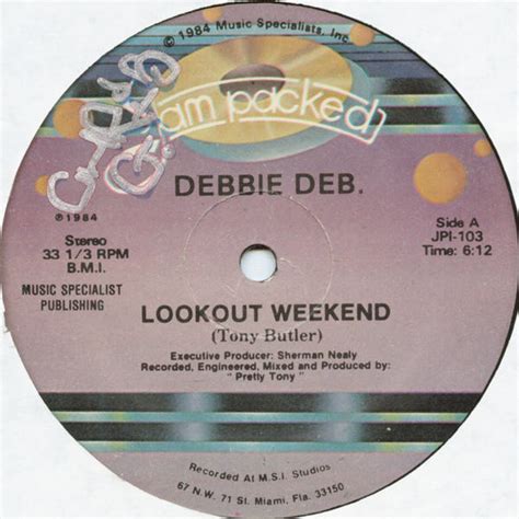 Debbie Deb.* - Lookout Weekend (1986, Vinyl) | Discogs