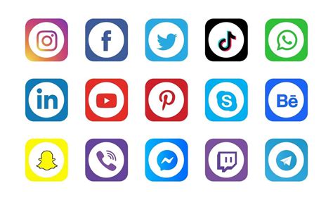 Modern Rounded Social Media Icons Collection 3250052 Vector Art at Vecteezy