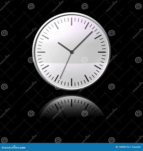 Chrome clock on black stock illustration. Illustration of manager - 15898176