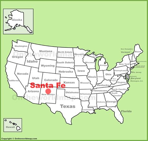 Santa Fe location on the U.S. Map