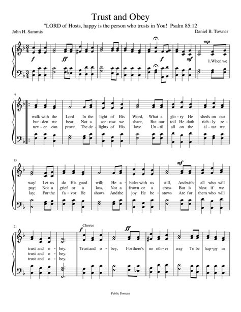 Trust and Obey Sheet music for Piano (Solo) | Musescore.com