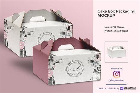 Cake Box Packaging Mockup | Cake packaging, Bakery packaging design ...