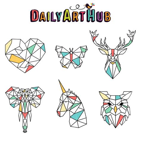 Geometric Animals Clip Art Set – Daily Art Hub // Graphics, Alphabets & SVG | Geometric animals ...