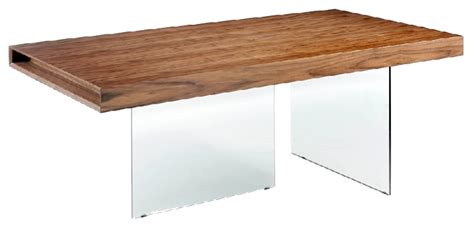 WALNUT WOOD AND TEMPERED GLASS DINING TABLE 200 x 100 x 75 von Angel ...