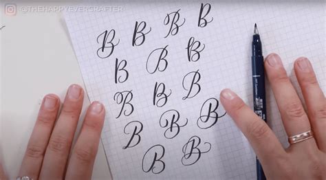 15 Ways To Write Letter B in Brush Calligraphy - The Happy Ever Crafter Inc.