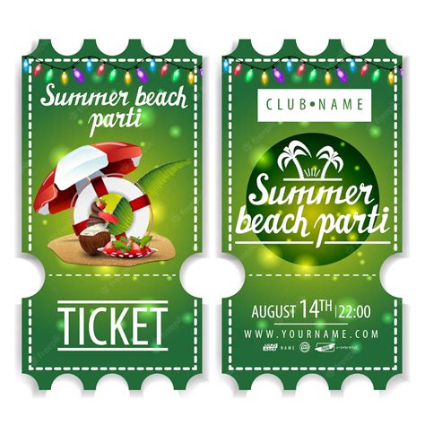 Premium Vector | Tickets to the summer beach party