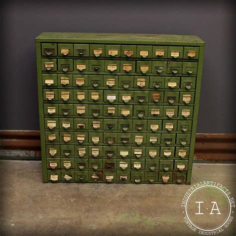 Vintage Steel 100 Drawer Parts Organizer Storage Cabinet Bins (850.00 USD) by IndustrialArtifact ...