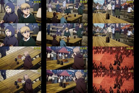 Attack on Titan season 4 part 2 episode 8 TV vs Blu-ray (incomplete) : r/ShingekiNoKyojin