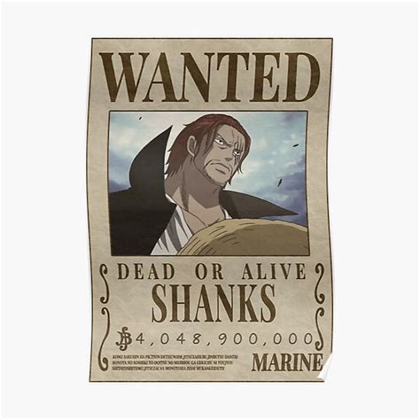 "Wanted Shanks - shanks bounty" Poster for Sale by TRISKOVA | Redbubble