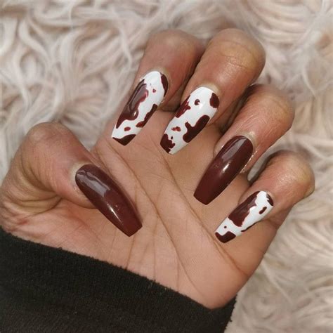 Fall Acrylic Nails, Pretty Acrylic Nails, Acrylic Nail Designs, Pretty Nails, Cow Nails, Aycrlic ...