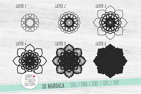 3D Mandala SVG, 3D Layered Mandala SVG | CUT FILE (543548) | Paper Cutting | Design Bundles