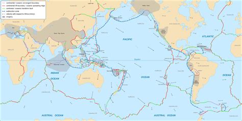 Fronteras o límites de las placas tectónicas - Tamaño completo | Gifex
