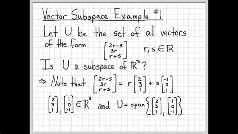 Linear Algebra Example Problems - Subspace Example #1 - YouTube