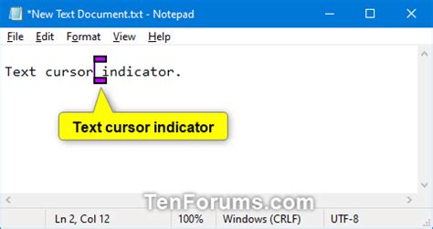 Change Text Cursor Indicator Color in Windows 10 | Tutorials