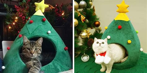 This Christmas Tree Cat Bed Guarantees That Your Pet Is Super Festive ...