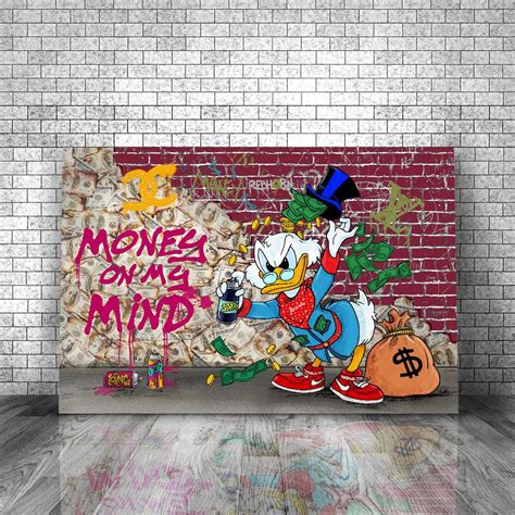 Money On My Mind Motivational Canvas Wall Art – REBHORN DESIGN