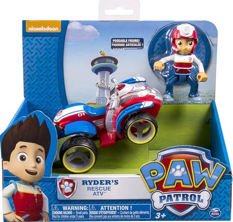 Nickelodeon Paw Patrol - Vehículo todoterreno de rescate de Ryder vehículo y figura funciona con ...