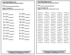 2,5,10 x Table Worksheets - Free Printable PDF