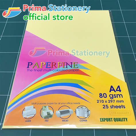 Paperfine Kertas HVS Warna – Canary – Prima Stationery