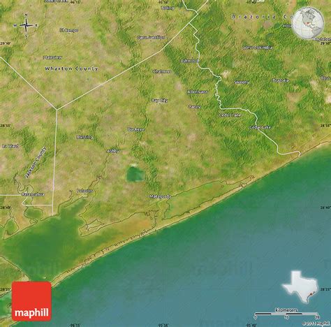 Satellite Map of Matagorda County