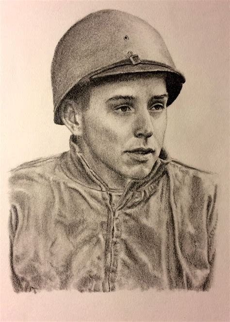 Soldier Portrait Drawing by John Gordon (graphite pencil, 2014) | Soldier drawing, Portrait ...