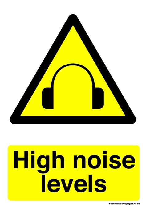 High noise levels warning sign - Health and Safety Signs