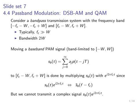 Slide set 7 4.4 Passband Modulation: DSB-AM and QAM