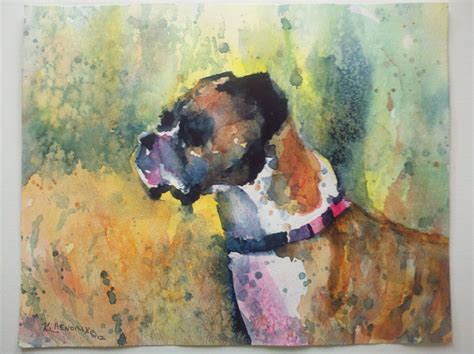 Custom watercolor portrait of boxer dog | Boxer dogs, Custom watercolor ...